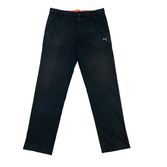 Puma Golf Pants Mens 32 x 33 Washed Black Performance Straight Leg Stretch Chino - Picture 1 of 10